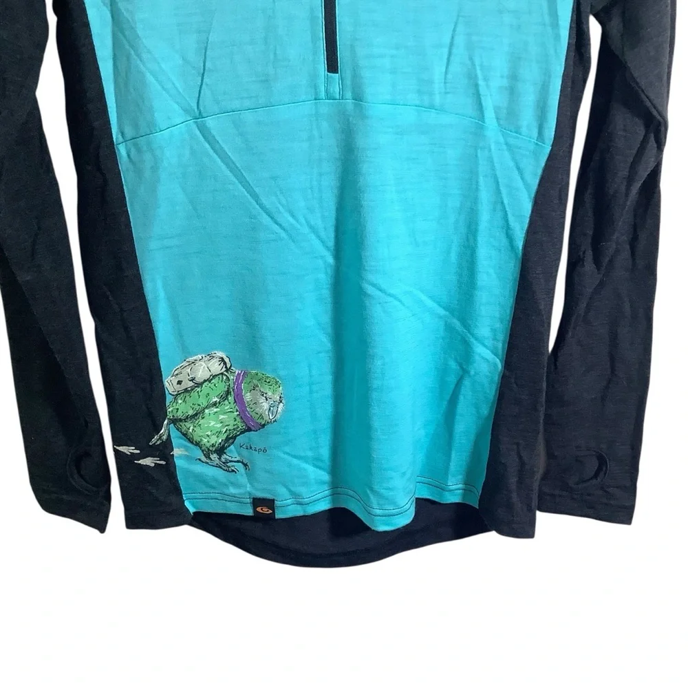 Global Culture Merino Wool Kakapo 1/4 Zip Pullover With Hood New Zealand